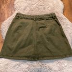 Bershka  Skirt Button Front Size‎ 4 Olive Green Front Pockets Denim Mini A Line Photo 4