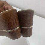 Contessa Italian Leather Shoes 8.5M Brown Mustard Yellow Strappy Wedge Sandals Size 8.5 Photo 5