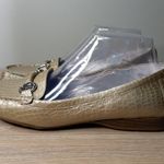 White Mountain Loafers Womens Gold Croc Embossed Metallic Flats Size 8M Photo 0