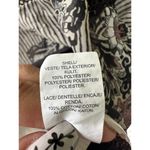 Lucky Brand Sheer Boho Floral Stripe Mix Print Bell Sleeves Front Tie Blouse S Photo 8