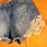Altar'd State Alter’d State Lace Trim Denim Shorts Photo 3