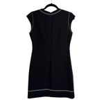 Theory Embroidered Admiral Crepe Black Shift Dress Photo 3