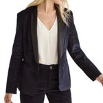 Amour Vert  XL Navy One Button Corduroy Blazer With Black Silk Trim‎ Lapel… Photo 0