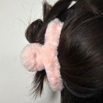 Peach Fluffy Claw Clip Pink Photo 1