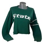 Victoria's Secret PINK Michigan State MSU Spartans Long Sleeve Crop Size Small Green Photo 0