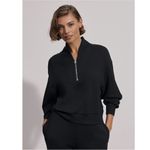 Varley Davidson Quarter Zip Black Sweatshirt New! Photo 2