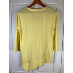 Charlie B Butter Yellow Shirt Womens Medium Pima Cotton Asymmetrical‎ Hem Artsy Photo 1