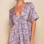 Lulus Blush Pink Floral Print Satin Babydoll Dress Size M Photo 1