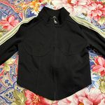 Two piece tracksuit crop jacket high waist pants track pants joggers 2 piece set Black Photo 6