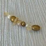 Handmade Brass Pearl Crystal Necklace  “Ygritte” Floating Minimal Classic Boho Photo 4