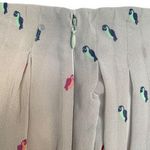 BCBGeneration Skirt Grey Box Pleated Moonstone Combo Parrot Animal Print Flowy Photo 5