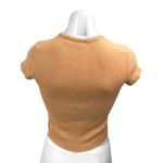 Anthropologie Maeve Tan Ribbed Knit Short Sleeve Crop T Shirt Tee Top Size S Photo 1