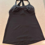 Lululemon  scoop me up Black Tank Top‎ Built-In Bra Athletic Workout Tank size 8 Photo 0