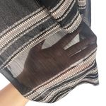 Knox Rose  XS Black Printed High Low Boho Roll Tab Sleeves‎ Sheer Tunic Top Photo 4