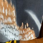 Nicola 90's Crinkle Stretch Top Black Gray Brown Size Medium Photo 2