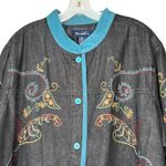 Vintage Denim‎ & Co. Embroidered Pantsuit Blue Size 2X Photo 2
