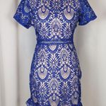 Hidden Label Short Sleeve Lace Shift Dress Blue Size M Size M Photo 10