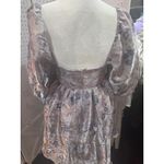 Storia  Floral Puff Sleeve Square Neck Mini Dress Prom Homecoming wedding Photo 4