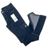 ZARA Women’s Dark Wash Straight Leg Jeans Size 2 / 34 | Cargo Pocket Detail Photo 4