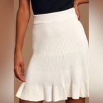 Free People  Solid Gold Ivory Ribbed Knit Mini Skirt Small Photo 1