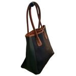 Neiman Marcus Vintage  Brown Black Green Faux Leather tote bag Photo 2