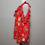 Line Up 1.4.3 Story By  Red Floral Ruffle Cold Shoulder Blouse Size Large Photo 3