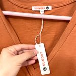 Sundry NWT Anthropologie  Ruched Long Zleeve Dress Sienna Orange Size 3 Photo 2