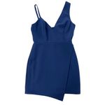 NBD  x REVOLVE Adios Navy Blue Indigo Asymmetrical Sheath Mini Dress Size XS Photo 3