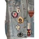 Design Lab Lord & Taylor Light Blue Patch Streetwear Denim Jean Jacket Women Med Photo 3