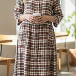 Buffalo Maxi Flannel Plaid Granny Cottage Pearl Snap Electric VTG Dress 18/20 1X Red Photo 0