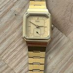 Seiko Super Rare Vintage Ladies Watch Octagonal Gold Dial Gold Bracelet Photo 3
