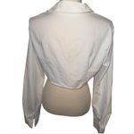 White Cropped Blouse Size M Photo 3