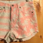 Carmar Denim LF White Pink Stars ⭐️ Stripes Tie-Dye Denim Cut-Off Shorts NWT 26 Photo 4