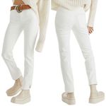 Free People  Lydia Embossed Slim Straight Leg Jeans White Size 24 NEW Photo 1