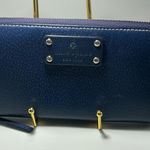 Kate Spade Rare Vintage HTF  Wellesley Neda Zip Around Deep Blue Navy Wallet Photo 0