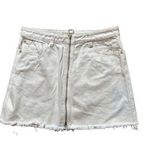 Free People We The Free "Zip it Up" White Ripped Denim Skirt by Sz 29 Photo 0