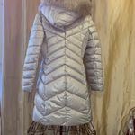 Calvin Klein Fur M Women's Gray faux fur Hooded Puffer Coat Silver Hardware Photo 6