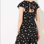 Loft  ANN TAYLOR Floral Jumpsuit Romper TieBack Black Summer Wedding NWT Size 0 Photo 1