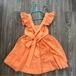 Orangey Coral Ruffled Sleeveless Mini Dress Orange Photo 3