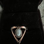 Women’s Stainless Steel Silver Faux Turquoise Ring Size 6 Blue Photo 1