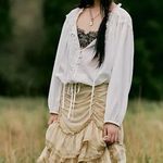 Free People Calliope Ruffle Midi Skirt Sage Small NWT Ethereal Western Bohemian Photo 13