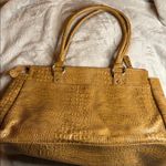 kim rogers  Crocodile-Embossed Gold Shoulder Bag Photo 1