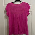 Short sleeve scoop neck shirt pink with crochet design size XL Photo 4
