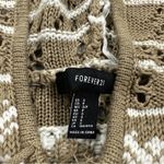 Forever 21 Tan & White Fair Isle Chunky Open Knit Long Sleeve Hoodie Size S Photo 5