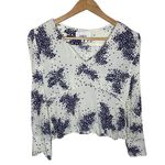 Ba&sh  Bruce microfloral print shirred v-neck blouse in ecru size M Photo 1