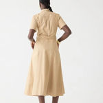 J.Crew Beige Button-Down Midi Dress Photo 2