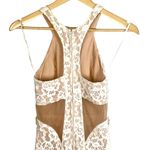 Elegant White Halter Floral Lace Gown Slit Embellished Waist Size 0 Slit Formal Photo 9