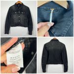 Free People  Rumors Black Denim Jacket Sz XS Photo 7