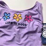 Life is Good Women's Swimsuit Lilac with Flowers and Back String Detail Sz M Photo 9