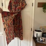 Ulla Johnson  Silk Tahlia Midi Dress Coral Bloom Asymmetric Sleeve‎ Size 4 Small Photo 11